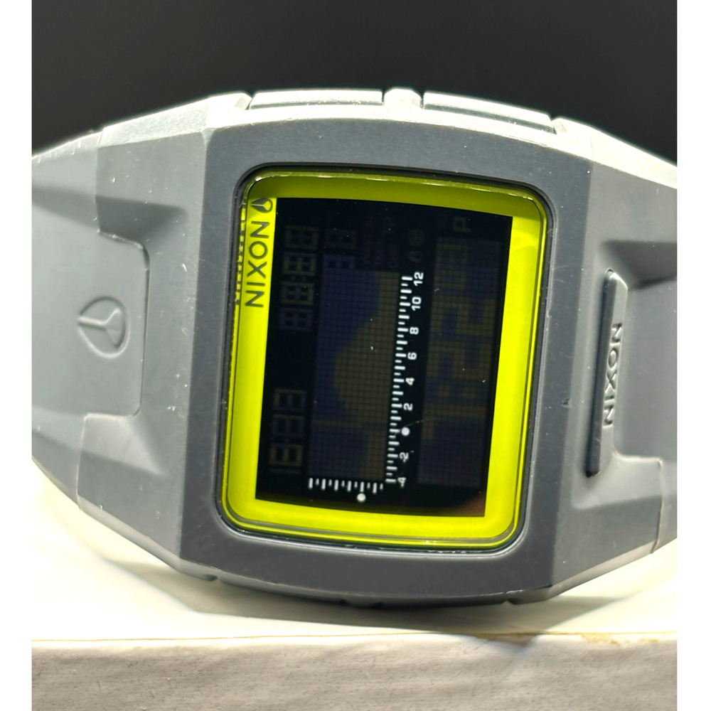 Nixon Lodown II Digital Tide Watch Gray Yellow Surf 100M Box Manual - Picture 14 of 17